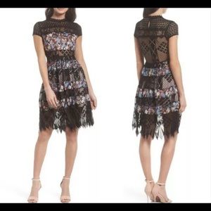 Foxiedox Lace Panel Floral Dress Sz L